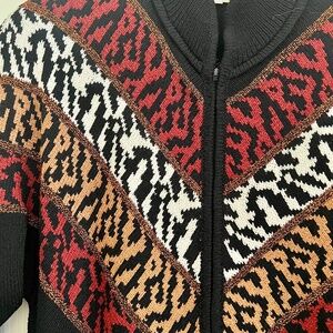 Antonella Preve NY Vintage 80's Animal Print Sweater Jumpsuit